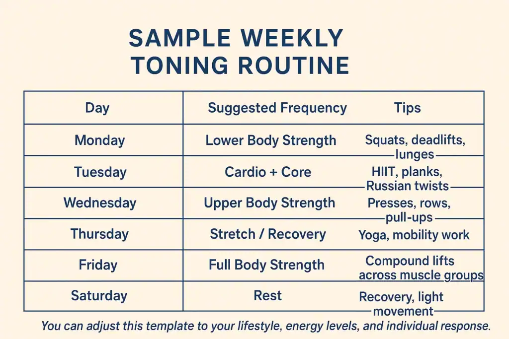 Achieving the Perfect Tone: How Often Should You Exercise for Results? 4 Weekly exercise Peterborough plan graphic