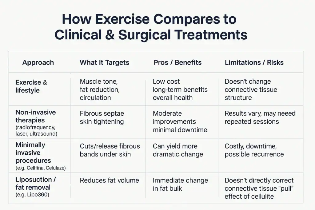 Sculpting Your Bum: Can Toning Exercises Really Reduce Cellulite? 2 How exercise compares to treatments from Lipo 360 Peterborough
