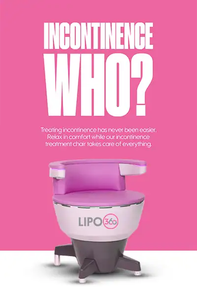 LIPO360 EMS Chair Can Help with Urinary Incontinence 2 Image of a urinary incontinence treatment seat Peterborough