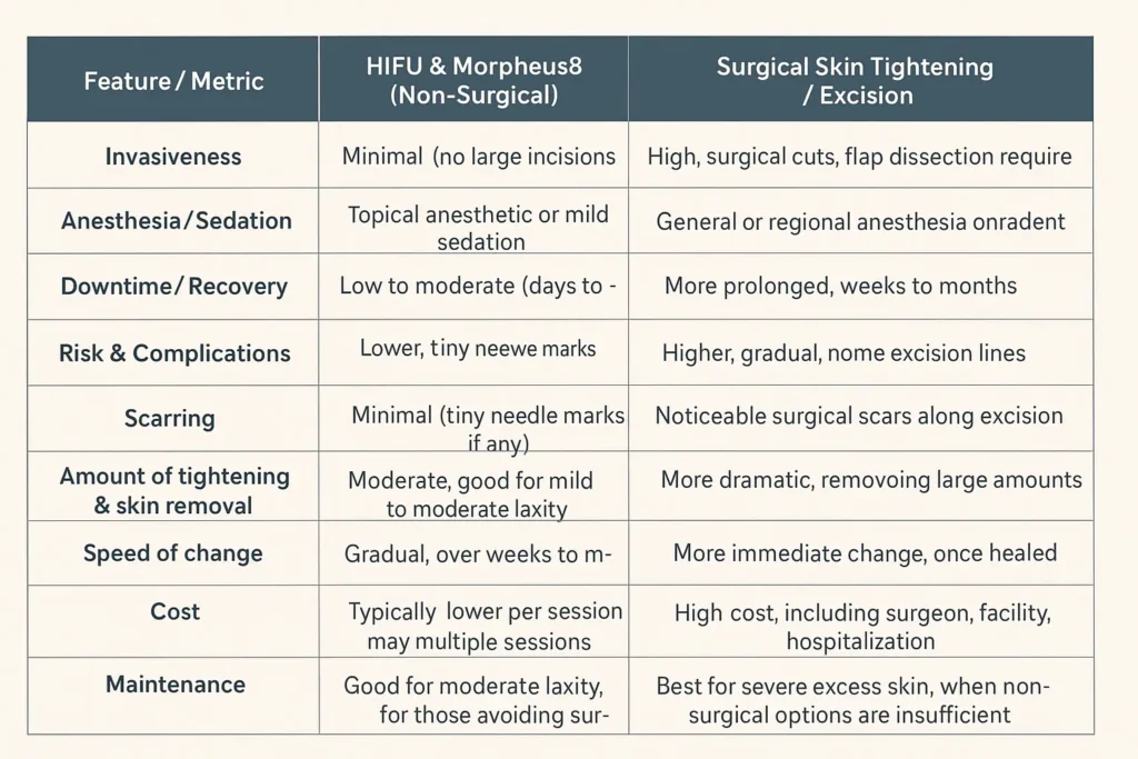 The Science of Skin Tightening 2 Table of skin tightening Peterborough benefits compared to surgical options